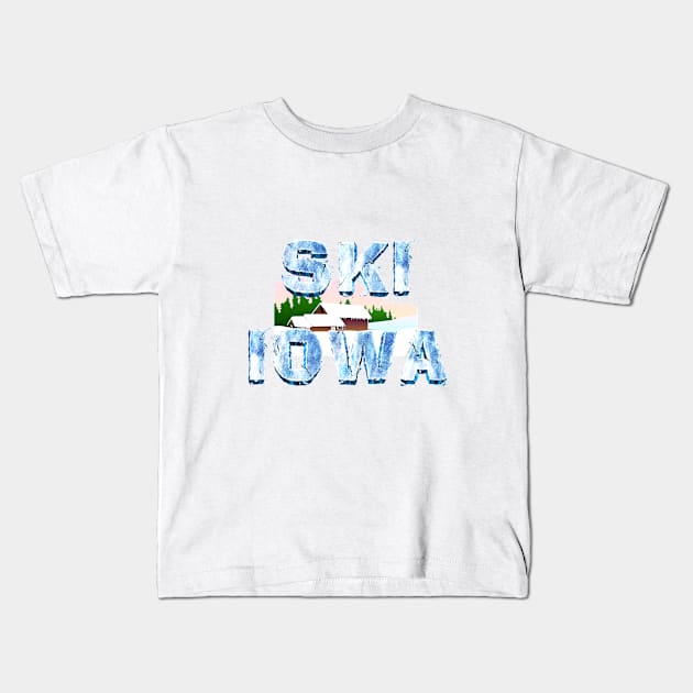 Ski Iowa Kids T-Shirt by teepossible